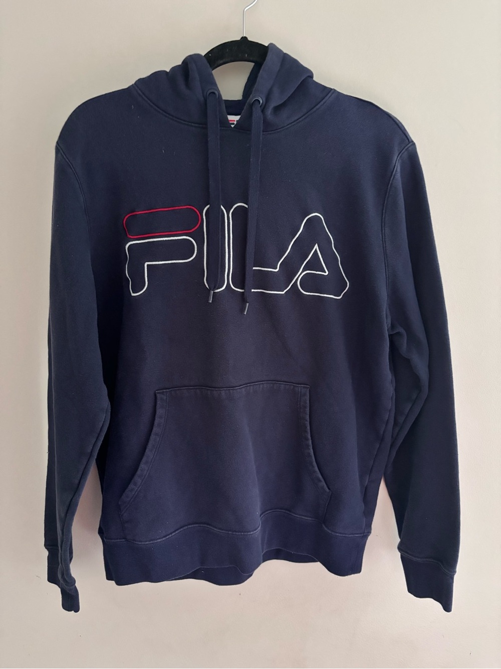 Fila Navy Pullover Hoodie with Red & White Logo